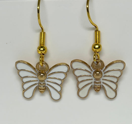 Pure Wings (White Butterfly Earrings)