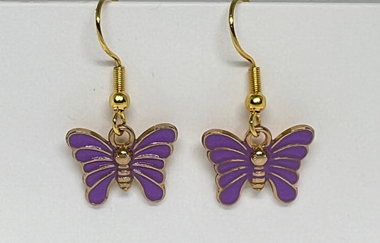 Amethyst Glow (Purple Butterfly Earrings)