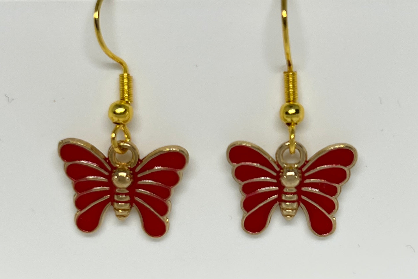 Crimson Flutter (Red Butterfly Earrings)