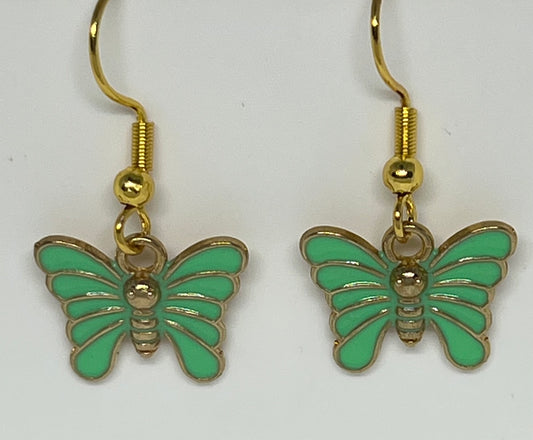 Mint Breeze (Green Butterfly Earrings)